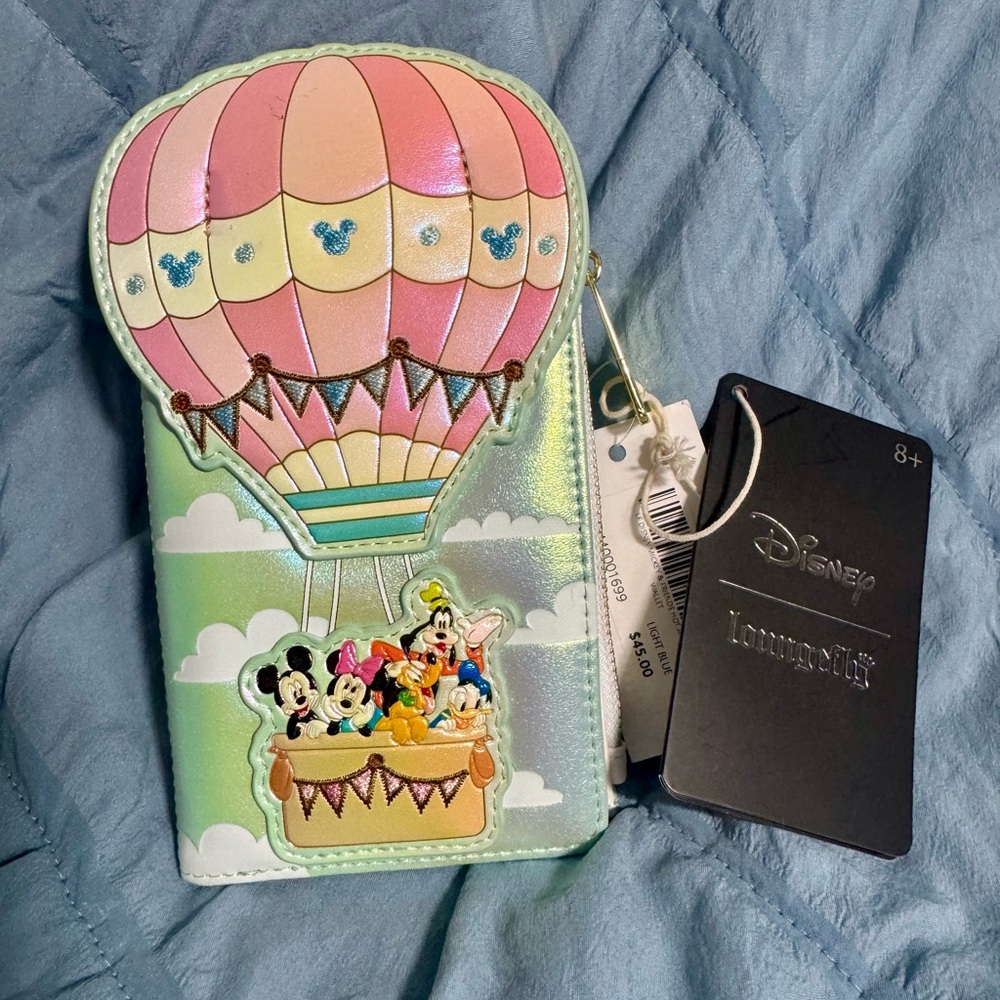 Loungefly Mint and White Hot Air Balloon Wallet